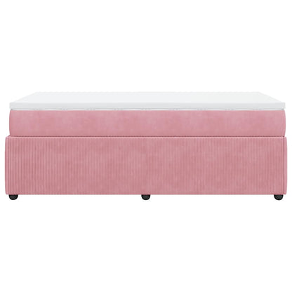 Giroletto a Molle con Materasso Rosa 90x200 cm in Velluto | homemem39