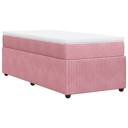 Giroletto a Molle con Materasso Rosa 90x200 cm in Velluto | homemem39
