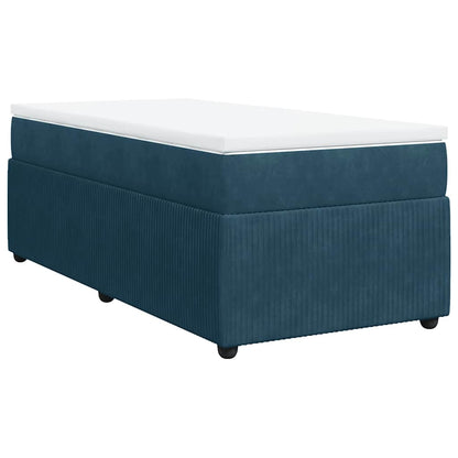 Giroletto a Molle con Materasso Blu Scuro 100x200 cm in Velluto | homemem39
