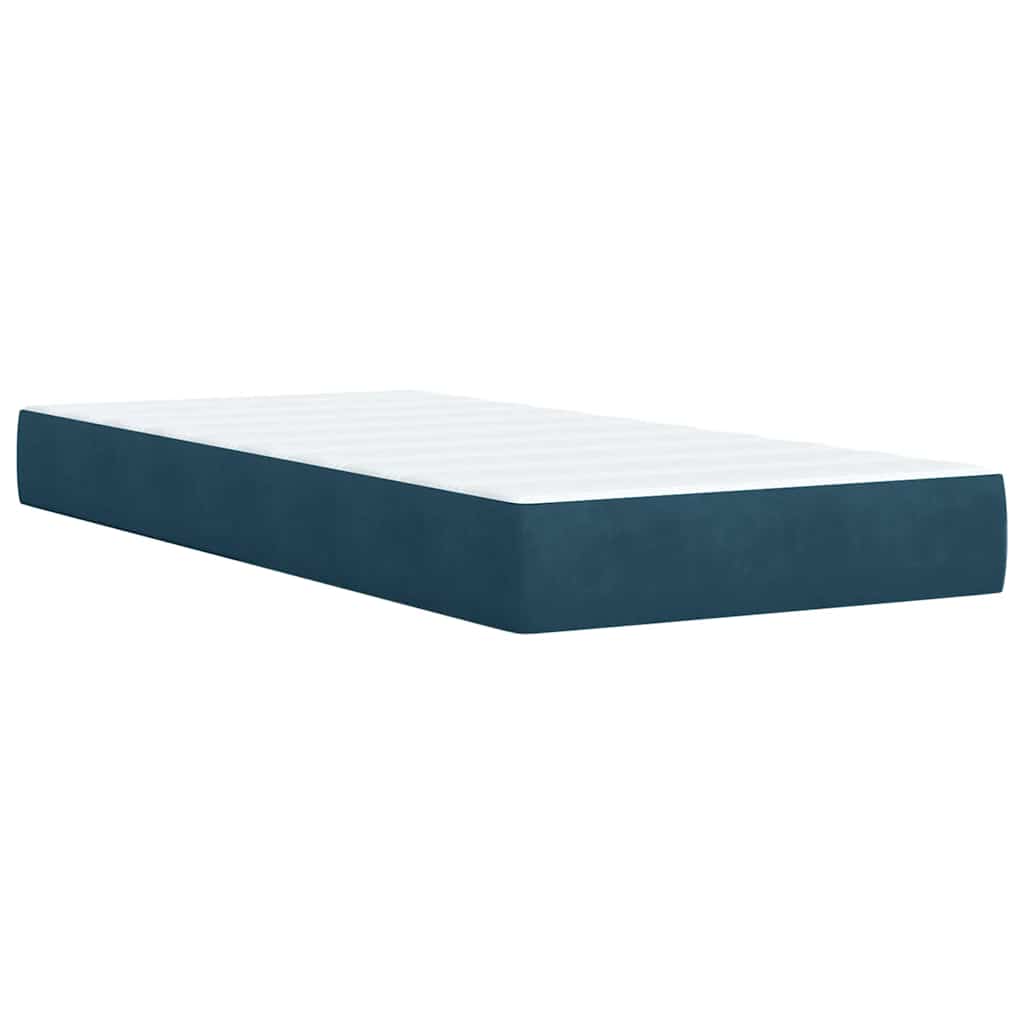 Giroletto a Molle con Materasso Blu Scuro 100x200 cm in Velluto | homemem39