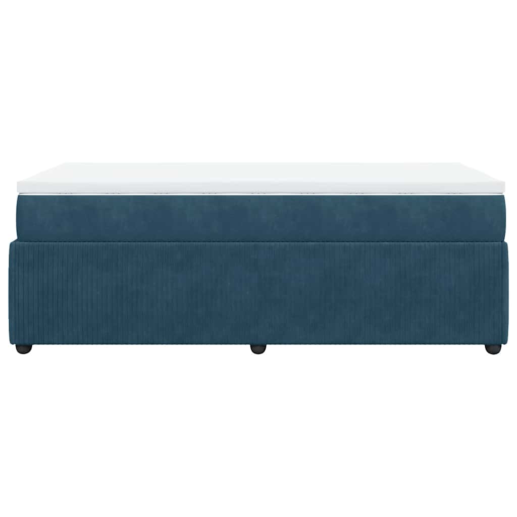 Giroletto a Molle con Materasso Blu Scuro 100x200 cm in Velluto | homemem39