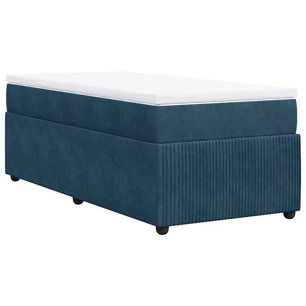 Giroletto a Molle con Materasso Blu Scuro 100x200 cm in Velluto | homemem39