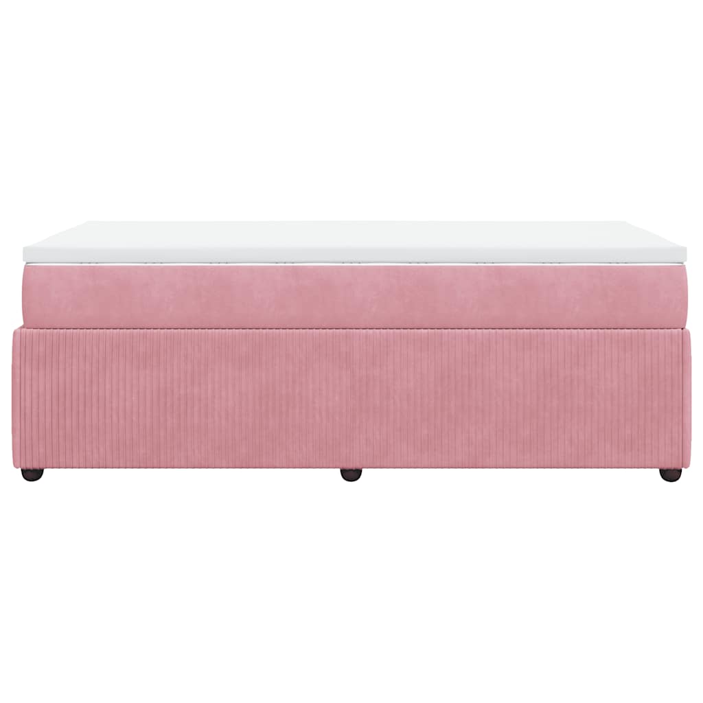 Giroletto a Molle con Materasso Rosa 100x200 cm in Velluto | homemem39