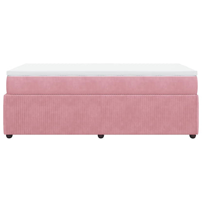 Giroletto a Molle con Materasso Rosa 100x200 cm in Velluto | homemem39