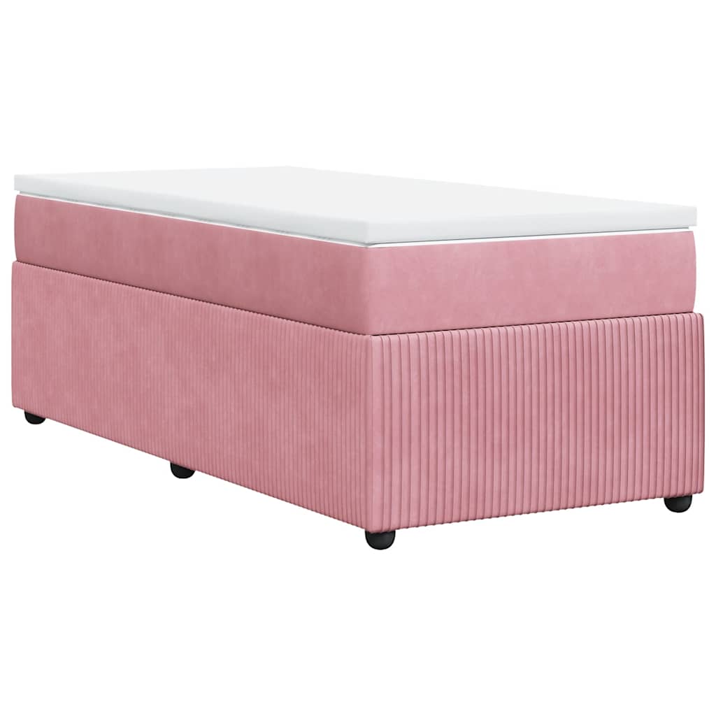 Giroletto a Molle con Materasso Rosa 100x200 cm in Velluto | homemem39