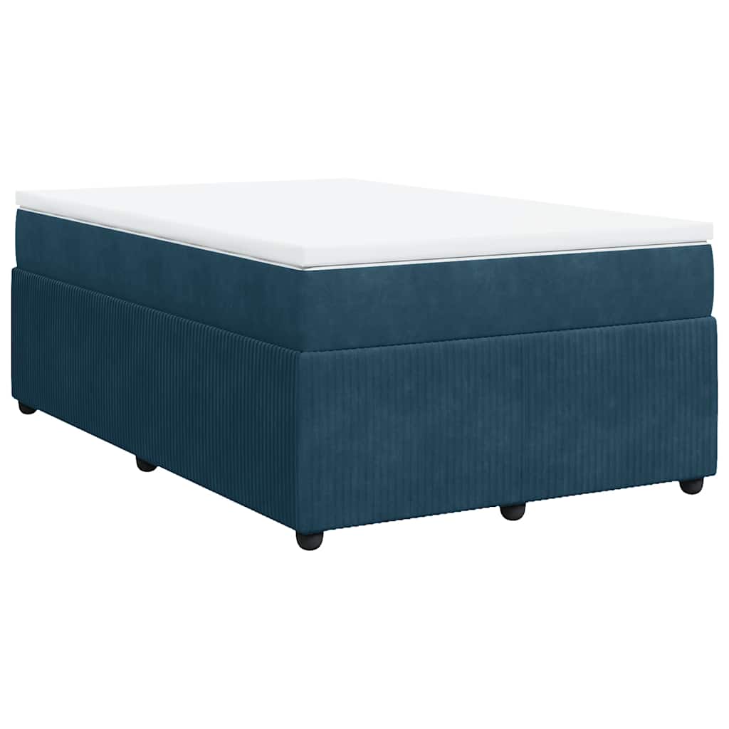 Giroletto a Molle con Materasso Blu Scuro 120x190 cm in Velluto | homemem39