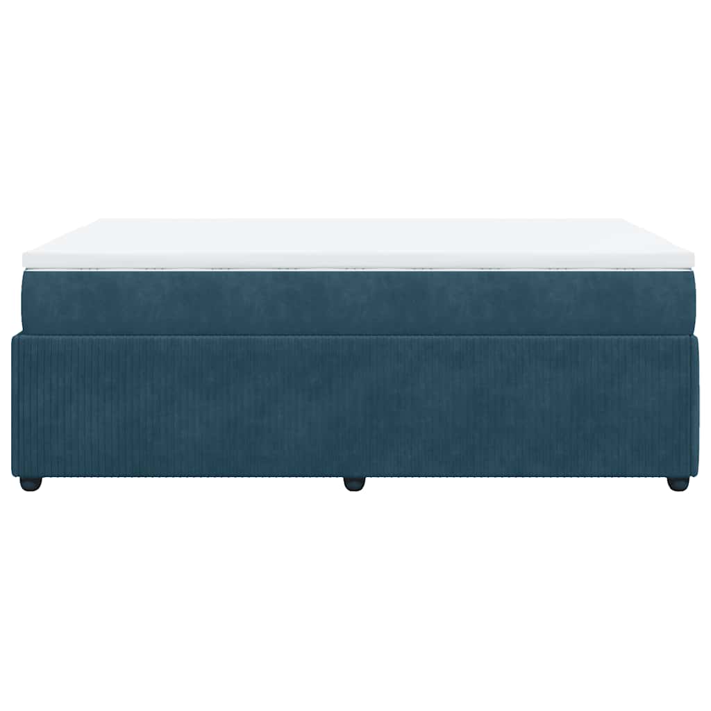 Giroletto a Molle con Materasso Blu Scuro 120x190 cm in Velluto | homemem39
