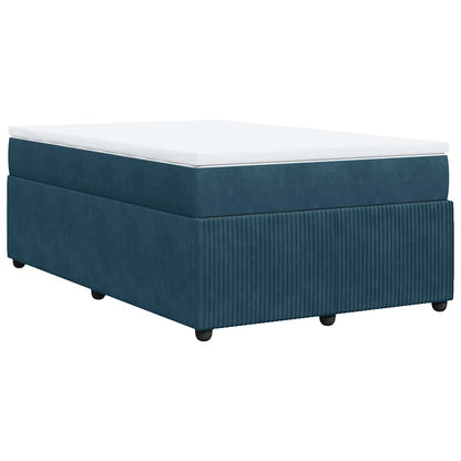Giroletto a Molle con Materasso Blu Scuro 120x190 cm in Velluto | homemem39