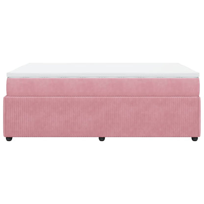 Giroletto a Molle con Materasso Rosa 120x190 cm in Velluto | homemem39