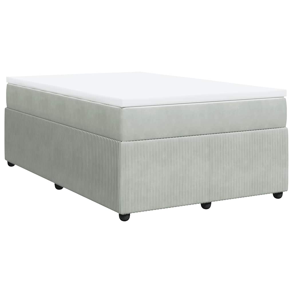Giroletto a Molle con Materasso Grigio Chiaro 120x200cm Velluto | homemem39