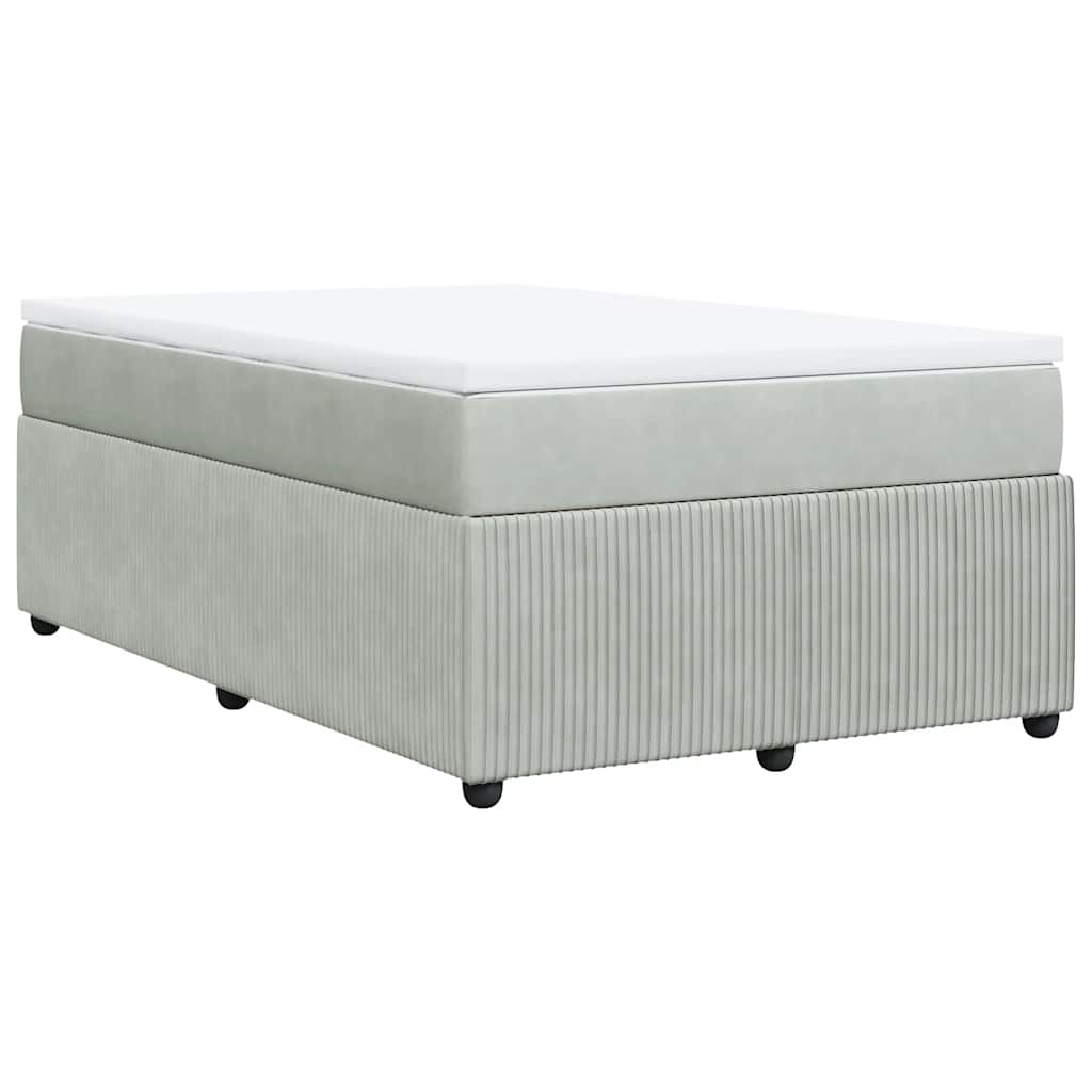 Giroletto a Molle con Materasso Grigio Chiaro 120x200cm Velluto | homemem39