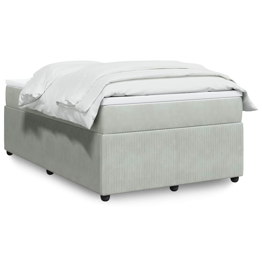 Giroletto a Molle con Materasso Grigio Chiaro 120x200cm Velluto | homemem39