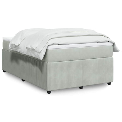 Giroletto a Molle con Materasso Grigio Chiaro 120x200cm Velluto | homemem39