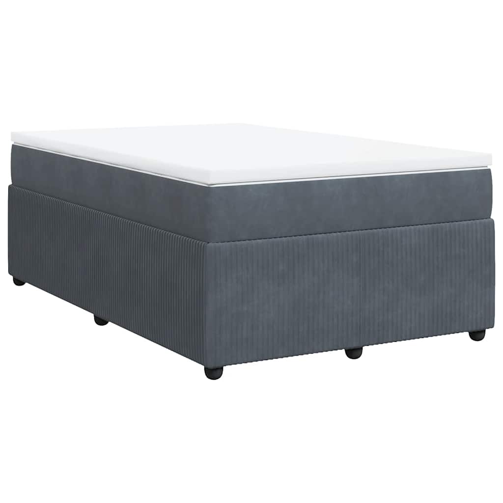 Giroletto a Molle con Materasso Grigio Scuro 120x200 cm Velluto | homemem39