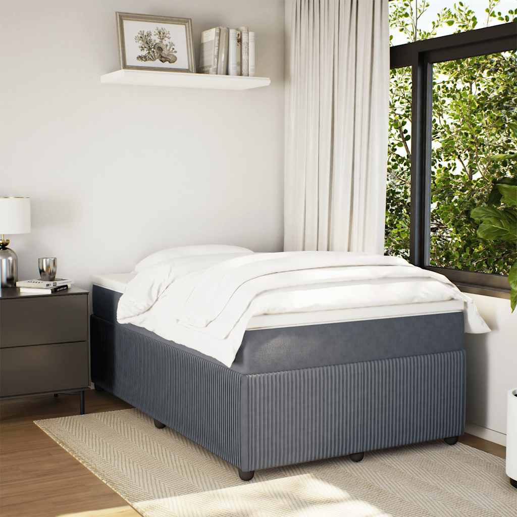 Giroletto a Molle con Materasso Grigio Scuro 120x200 cm Velluto | homemem39