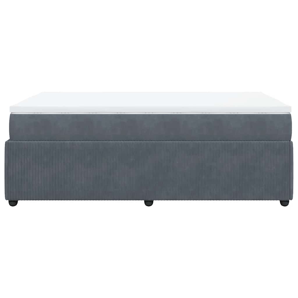 Giroletto a Molle con Materasso Grigio Scuro 120x200 cm Velluto | homemem39