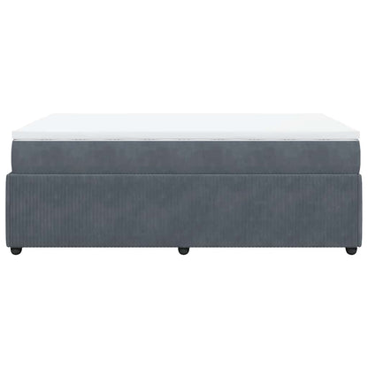 Giroletto a Molle con Materasso Grigio Scuro 120x200 cm Velluto | homemem39