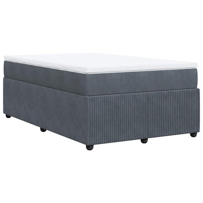 Giroletto a Molle con Materasso Grigio Scuro 120x200 cm Velluto | homemem39