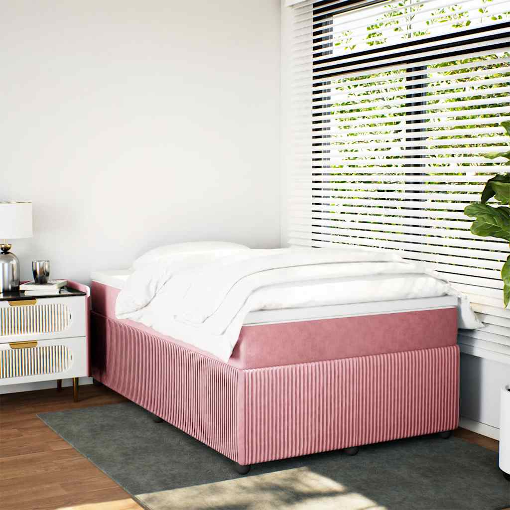 Giroletto a Molle con Materasso Rosa 120x200 cm in Velluto | homemem39