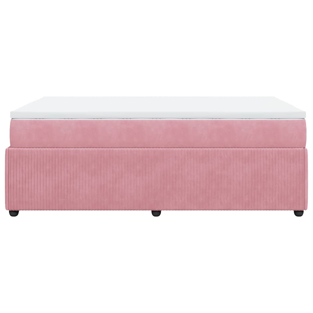 Giroletto a Molle con Materasso Rosa 120x200 cm in Velluto | homemem39