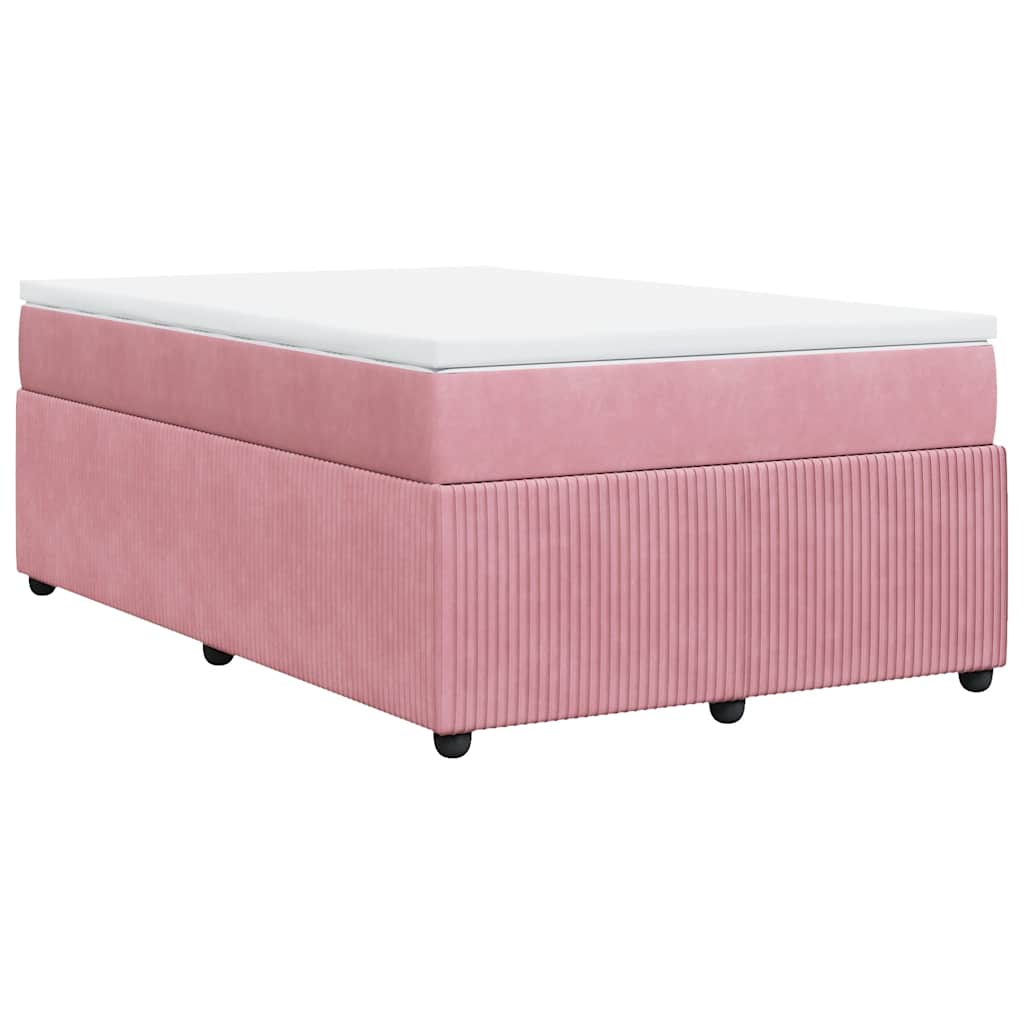 Giroletto a Molle con Materasso Rosa 120x200 cm in Velluto | homemem39