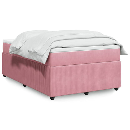 Giroletto a Molle con Materasso Rosa 120x200 cm in Velluto | homemem39