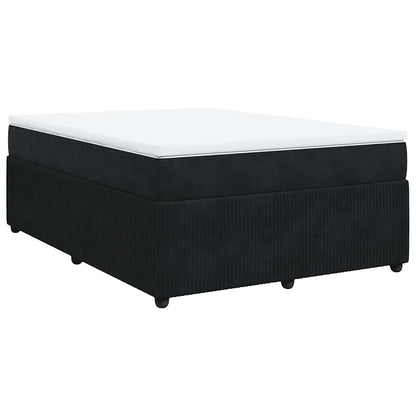 Giroletto a Molle con Materasso Nero 140x190 cm in Velluto | homemem39