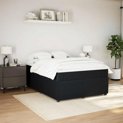 Giroletto a Molle con Materasso Nero 140x190 cm in Velluto | homemem39