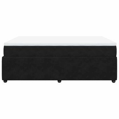 Giroletto a Molle con Materasso Nero 140x190 cm in Velluto | homemem39