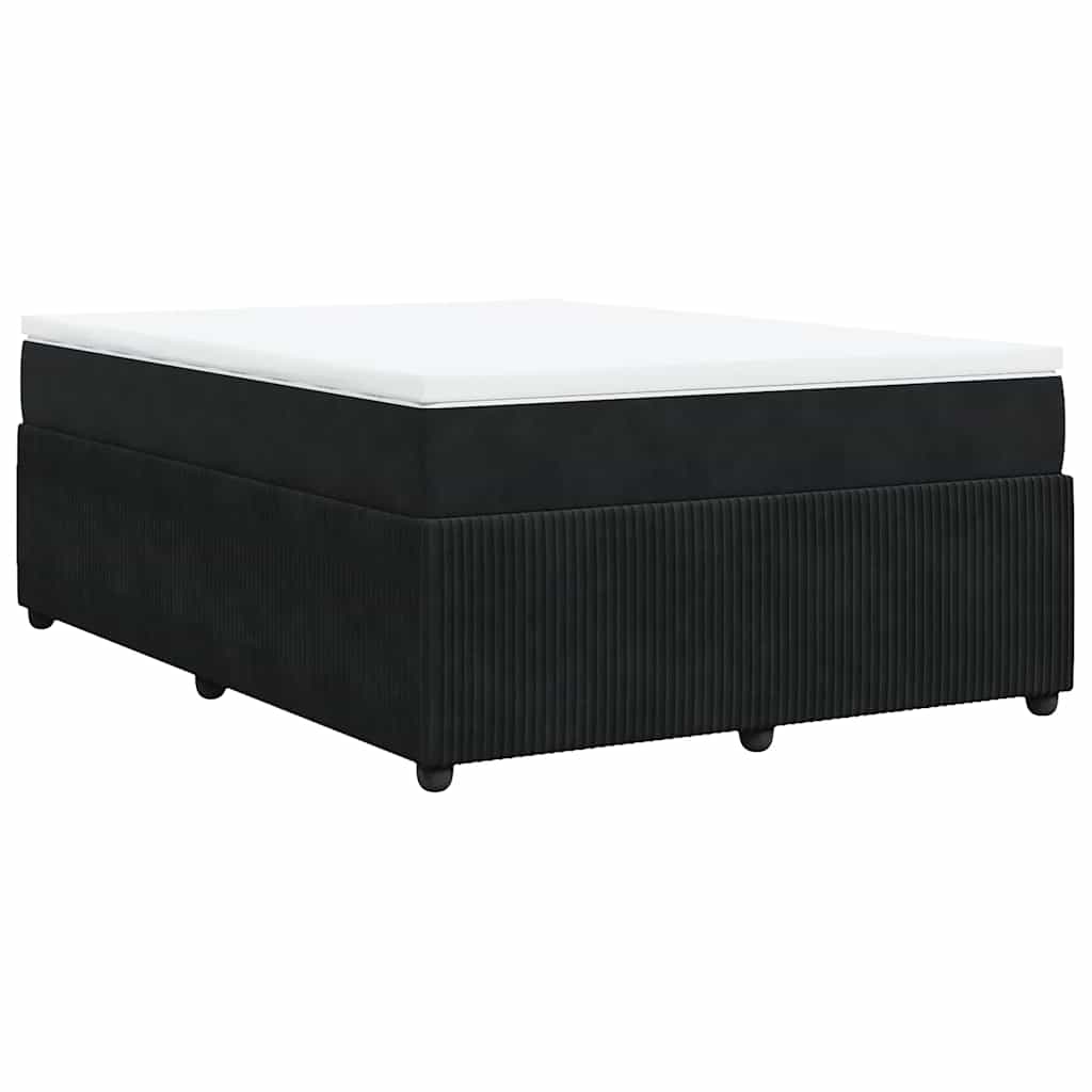 Giroletto a Molle con Materasso Nero 140x190 cm in Velluto | homemem39