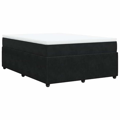 Giroletto a Molle con Materasso Nero 140x190 cm in Velluto | homemem39