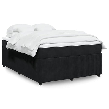 Giroletto a Molle con Materasso Nero 140x190 cm in Velluto | homemem39