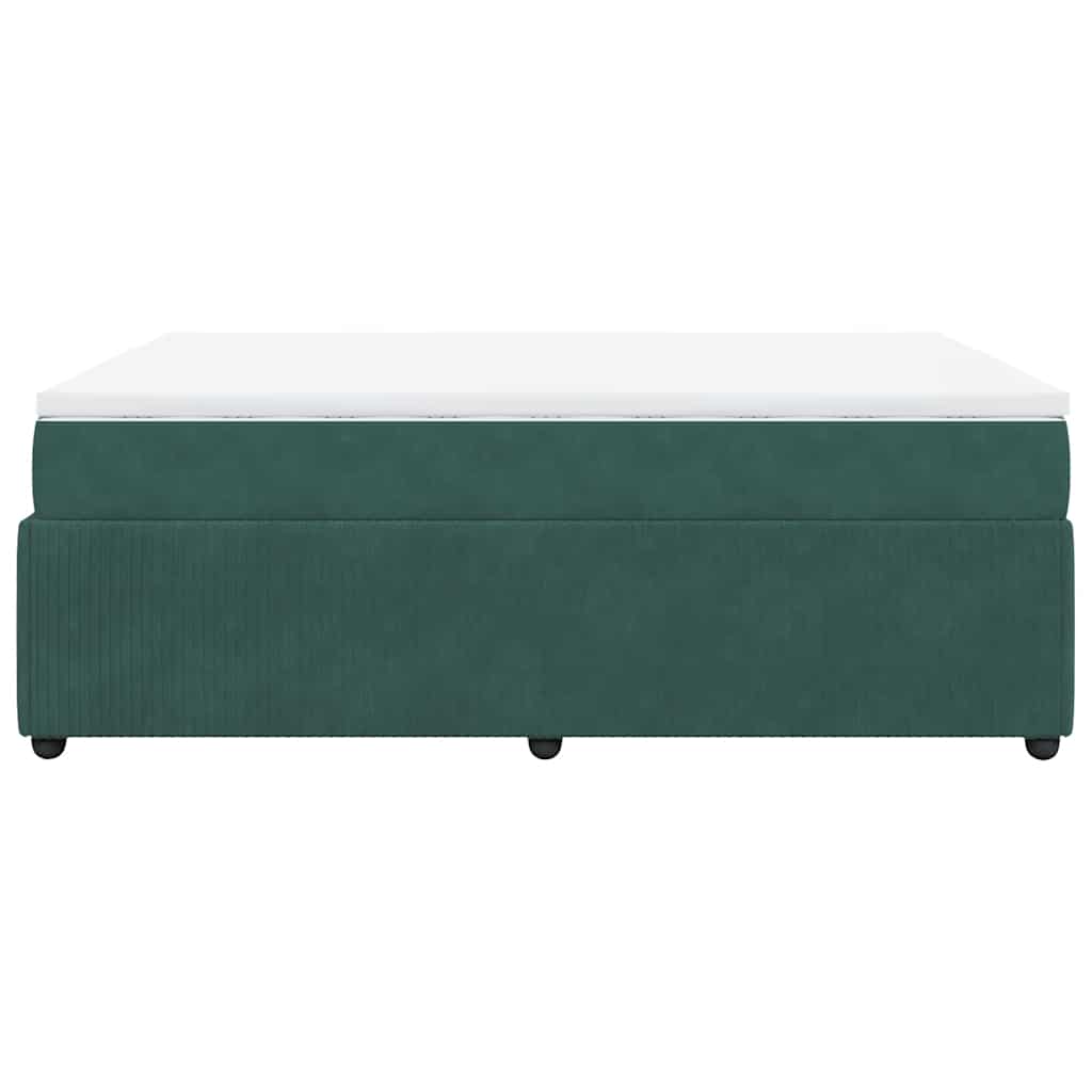 Giroletto a Molle con Materasso Verde Scuro 140x190 cm Velluto - homemem39