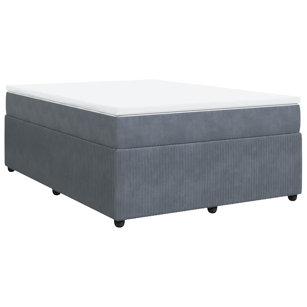 Giroletto a Molle con Materasso Grigio Scuro 140x200 cm Velluto | homemem39