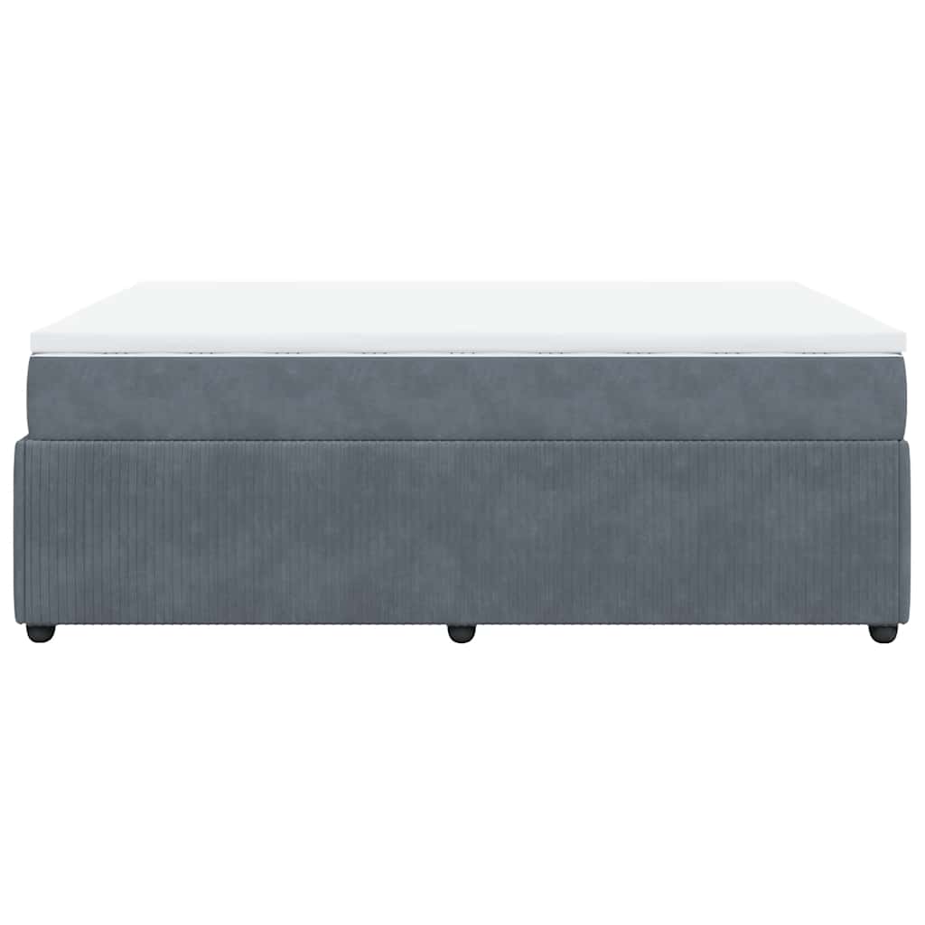 Giroletto a Molle con Materasso Grigio Scuro 140x200 cm Velluto | homemem39