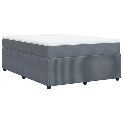 Giroletto a Molle con Materasso Grigio Scuro 140x200 cm Velluto | homemem39