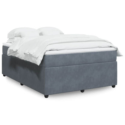 Giroletto a Molle con Materasso Grigio Scuro 140x200 cm Velluto | homemem39