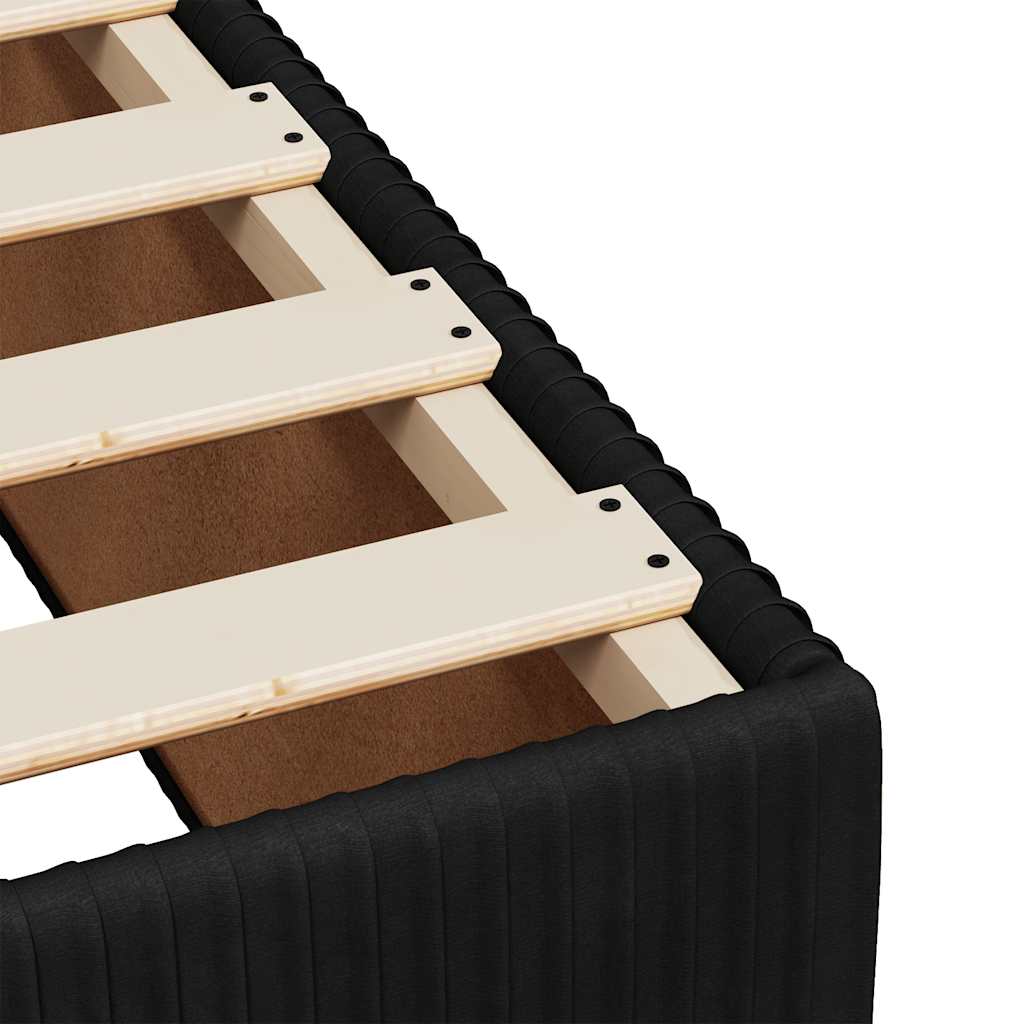 Giroletto a Molle con Materasso Nero 140x200 cm in Velluto - homemem39