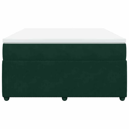 Giroletto a Molle con Materasso Verde Scuro 140x200 cm Velluto