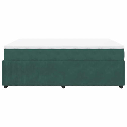 Giroletto a Molle con Materasso Verde Scuro 140x200 cm Velluto - homemem39