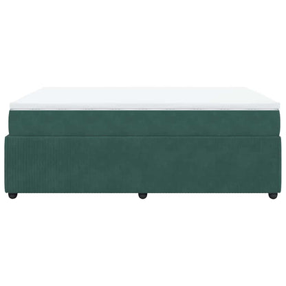 Giroletto a Molle con Materasso Verde Scuro 160x200 cm Velluto - homemem39