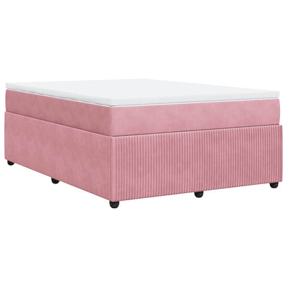 Giroletto a Molle con Materasso Rosa 160x200 cm in Velluto | homemem39