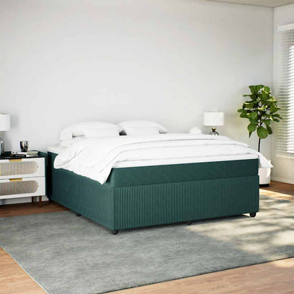 Giroletto a Molle con Materasso Verde Scuro 180x200 cm Velluto - homemem39