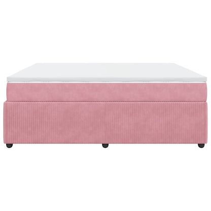 Giroletto a Molle con Materasso Rosa 180x200 cm in Velluto | homemem39