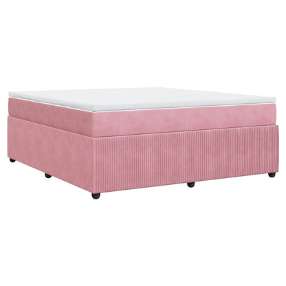 Giroletto a Molle con Materasso Rosa 180x200 cm in Velluto | homemem39