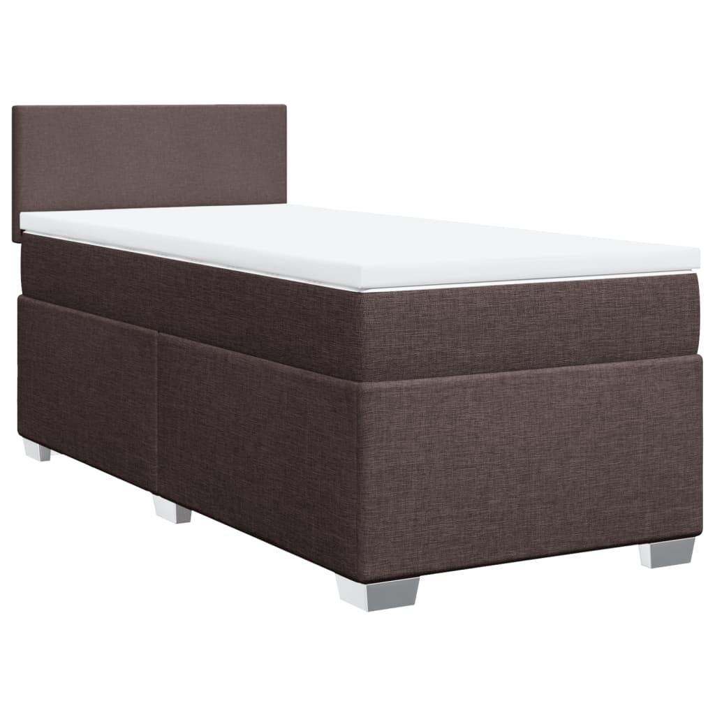 Giroletto a Molle con Materasso Marrone Scuro 80x200 cm Tessuto | homemem39