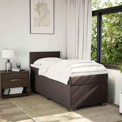Giroletto a Molle con Materasso Marrone Scuro 80x200 cm Tessuto | homemem39
