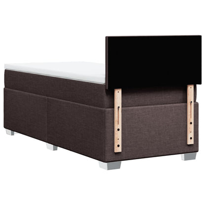 Giroletto a Molle con Materasso Marrone Scuro 80x200 cm Tessuto | homemem39