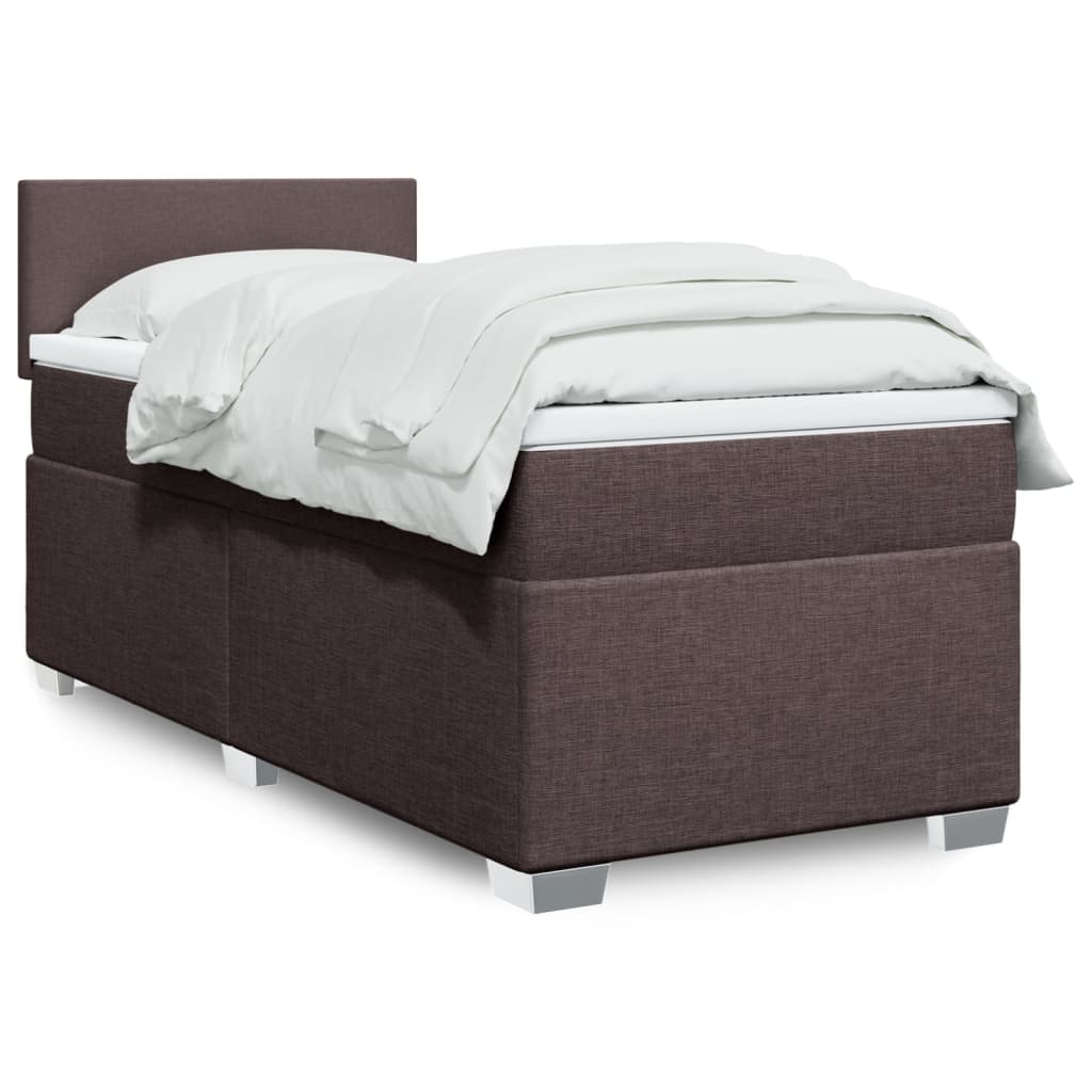Giroletto a Molle con Materasso Marrone Scuro 80x200 cm Tessuto | homemem39