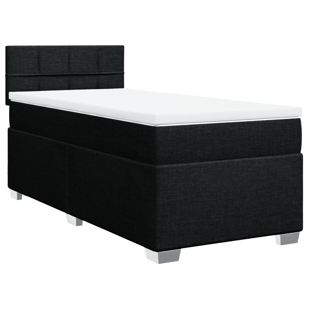 Giroletto a Molle con Materasso Nero 80x200 cm inTessuto | homemem39